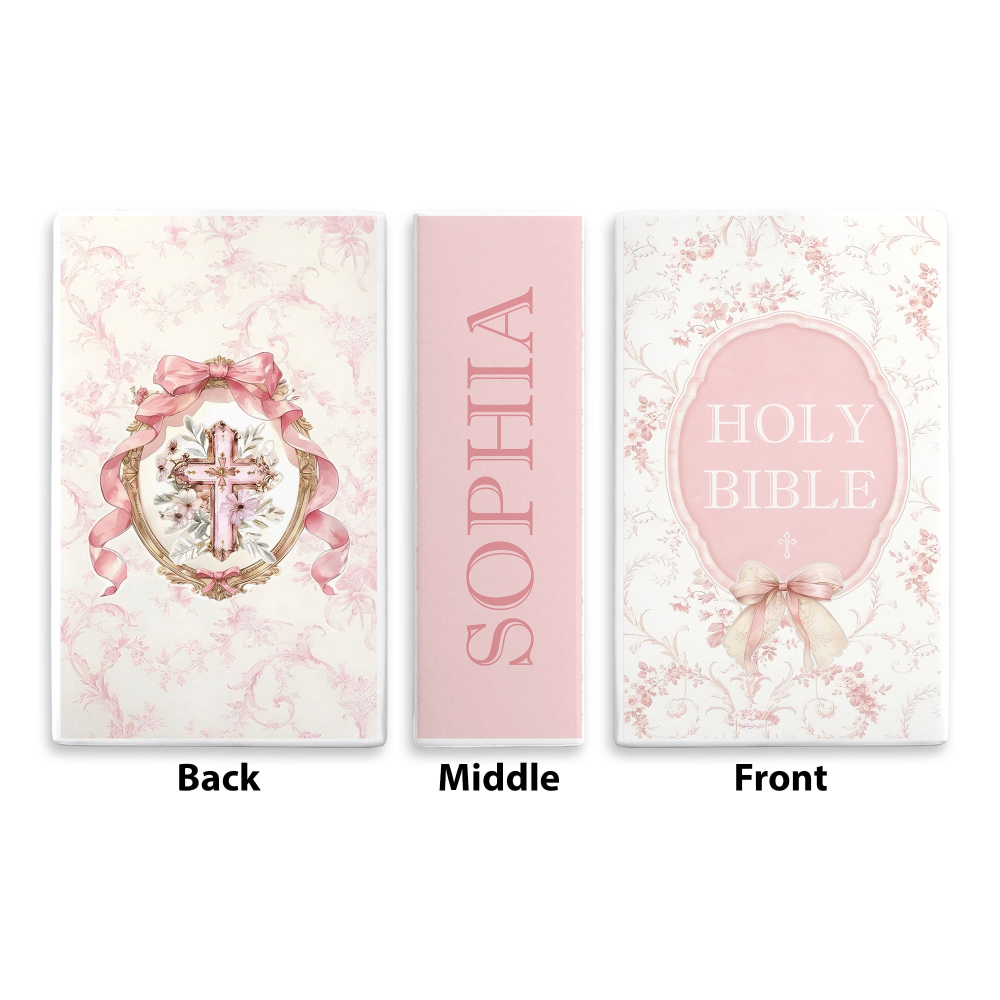 Personalized Holy Bible Book Vase, Ceramic Christian Vase for Women, Scripture Gift with Bible Verse, Baptism Decor CBLAF04