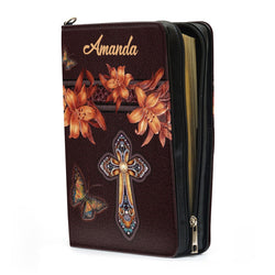 Be still and know that I AM GOD Personalized Leather Bible Cover With Handle, Best Gift For Worship Members, Christian Gift, Bible Covers Jesus Gifts