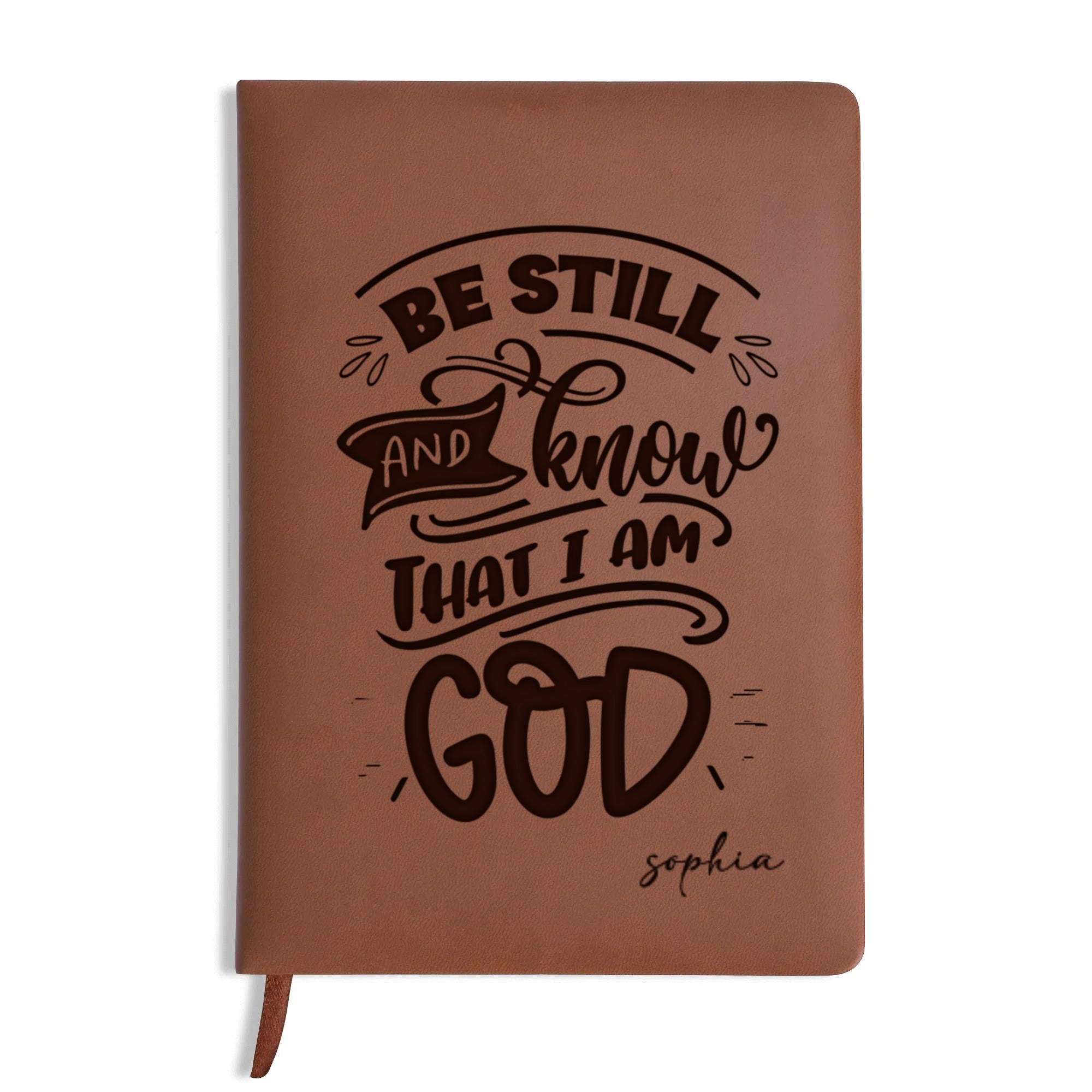 Personalized Christian Journal with "Be Still And Know That I Am God" Design, Custom Name Prayer & Faith Notebook, Religious Gift, First Communion Gifts, Birthday. NBLAF37