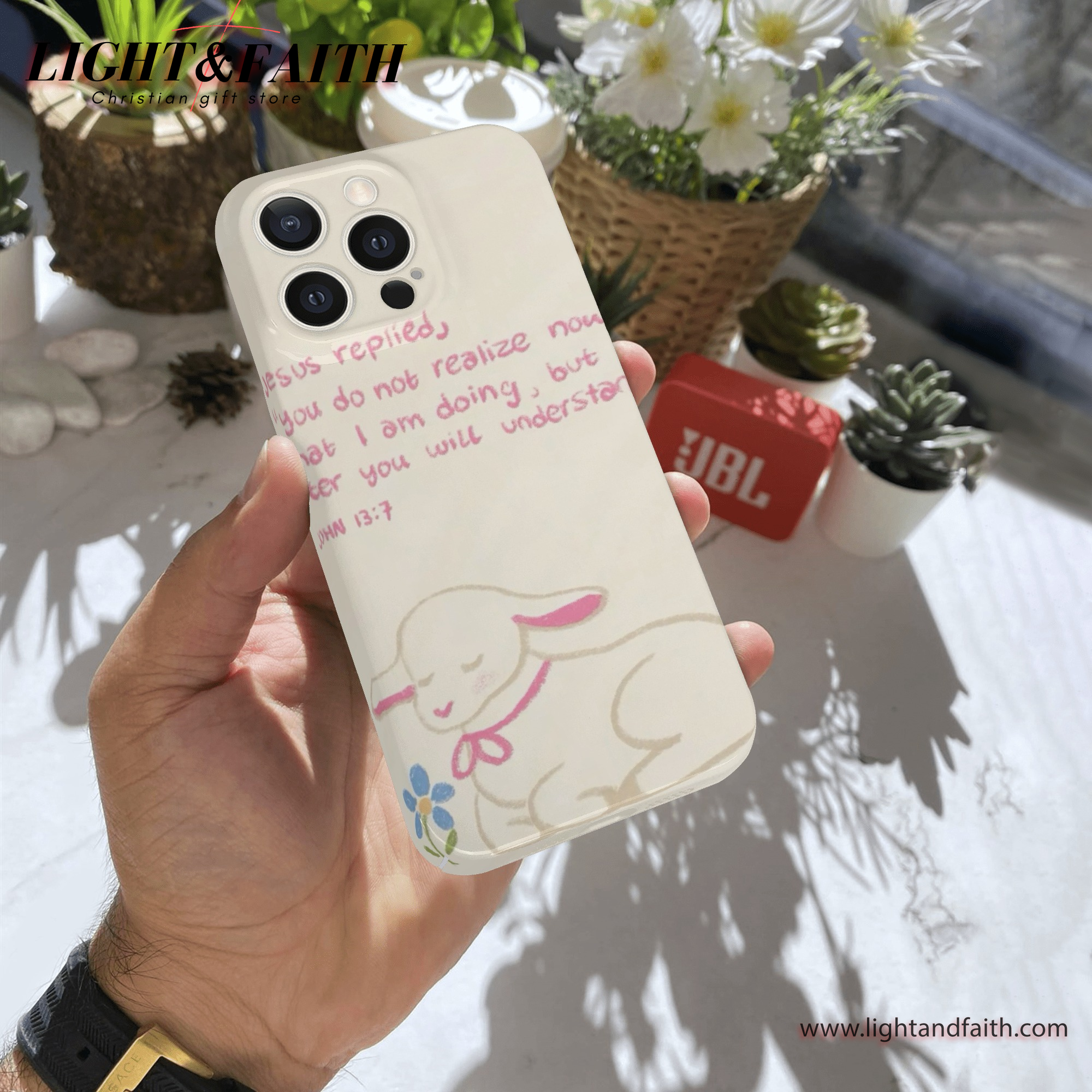 Jesus Replied – John 13:7 Lamb Phone Case, Christian Phone Case, Bible Verse Phone Case, Religious Gift, PCLAF40