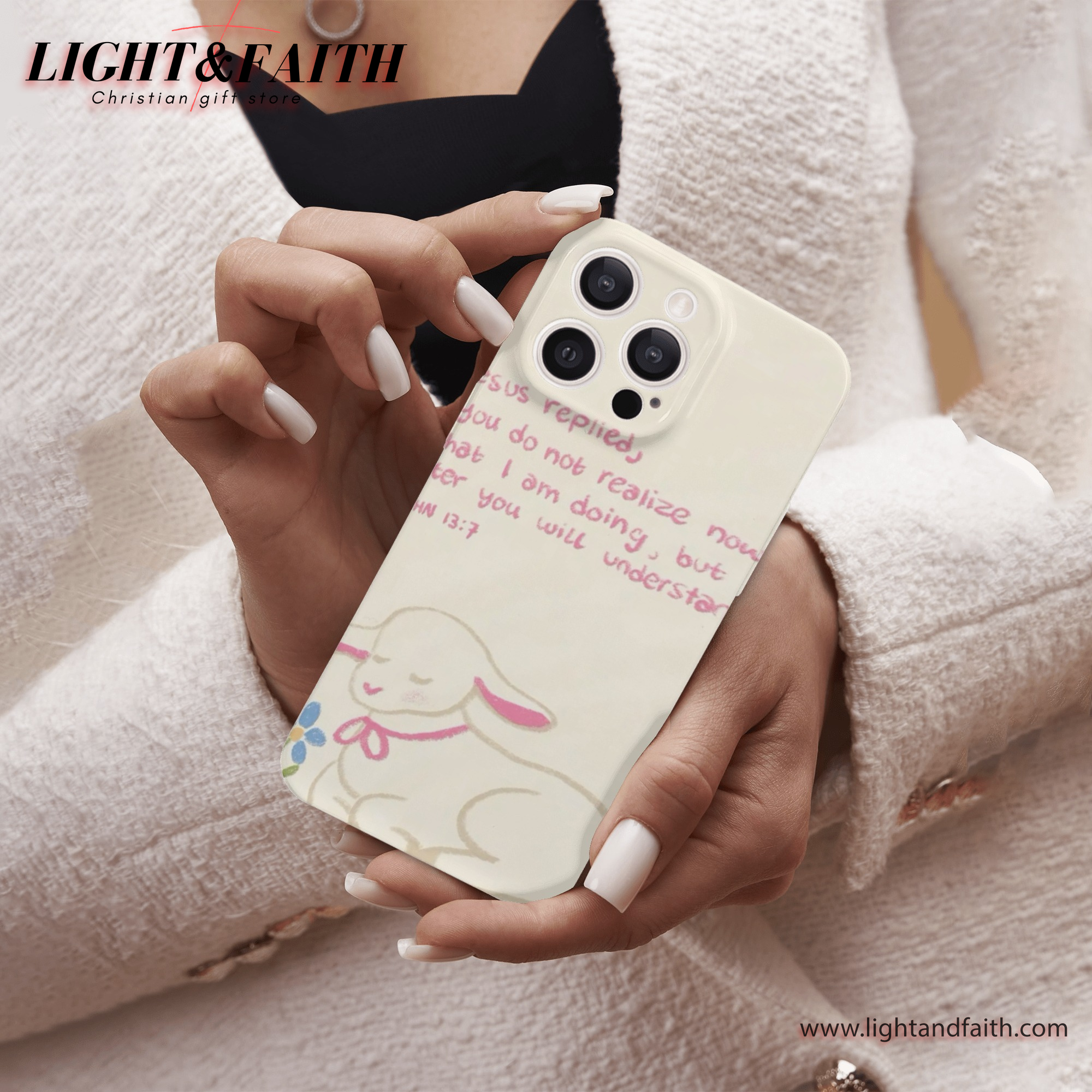 Jesus Replied – John 13:7 Lamb Phone Case, Christian Phone Case, Bible Verse Phone Case, Religious Gift, PCLAF40