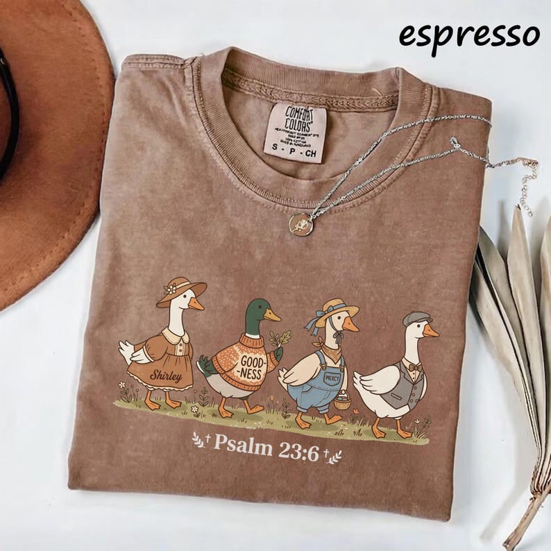 omfort Colors Surely Goodness Mercy Psalm 2:36 Goose Christian Faith T Shirt CFS40