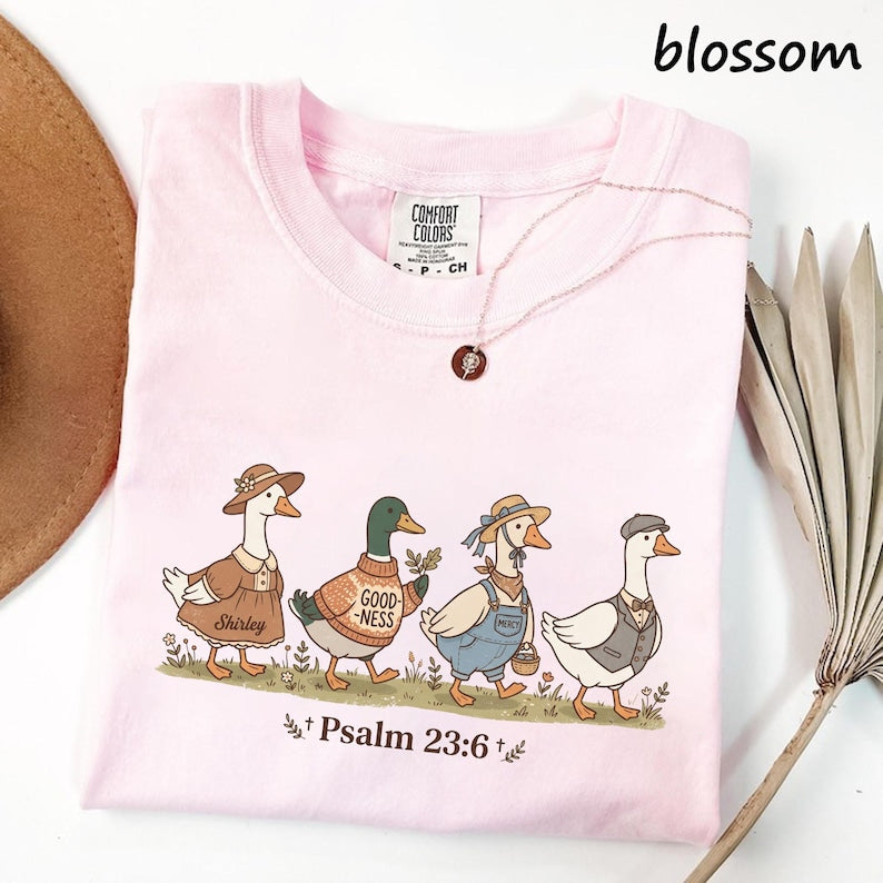 omfort Colors Surely Goodness Mercy Psalm 2:36 Goose Christian Faith T Shirt CFS40