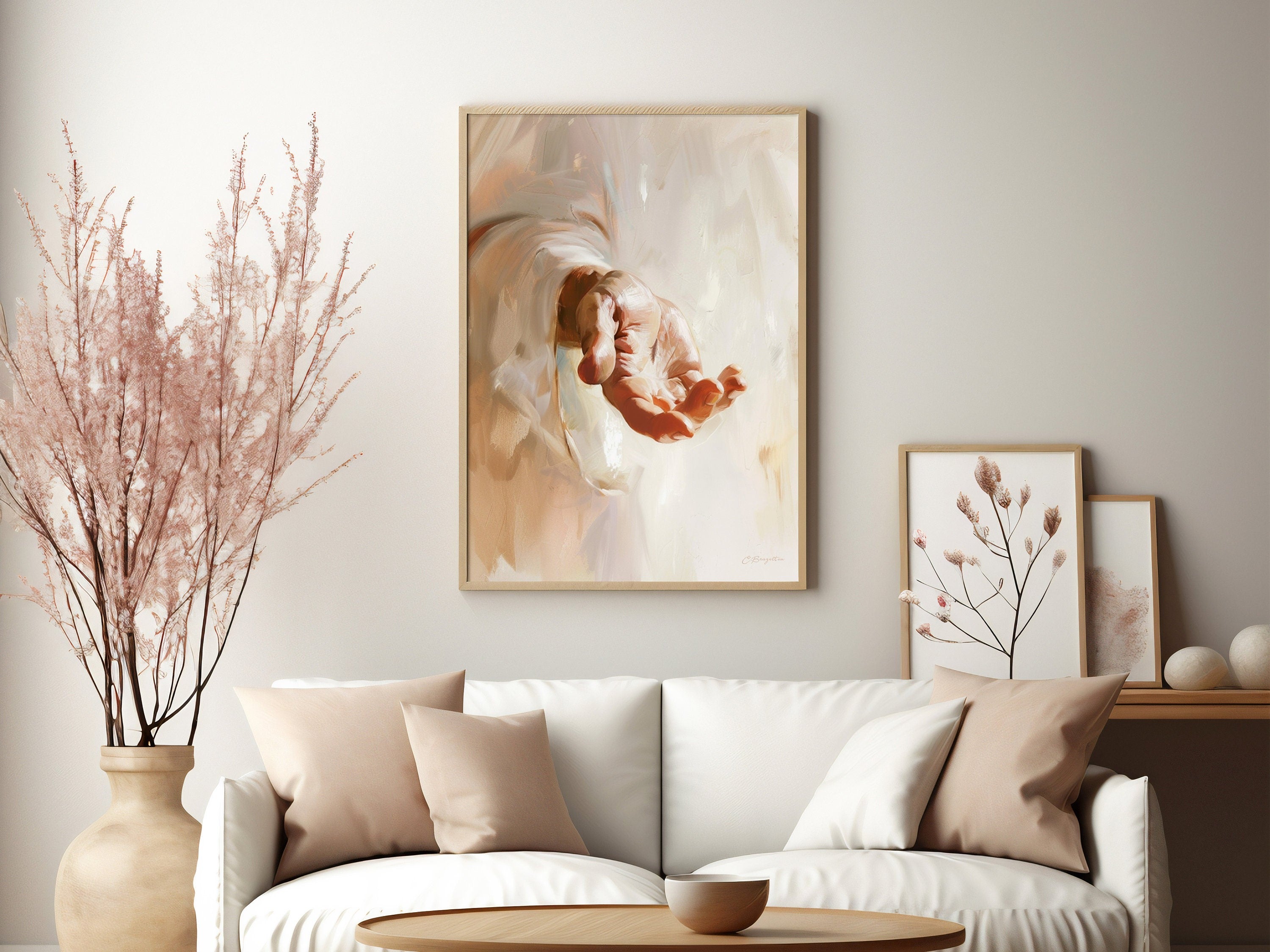 By His Wounds Poster, Jesus Christ's Hands Poster, Resurrected Christ, Jesus Poster, Graven on His Palms