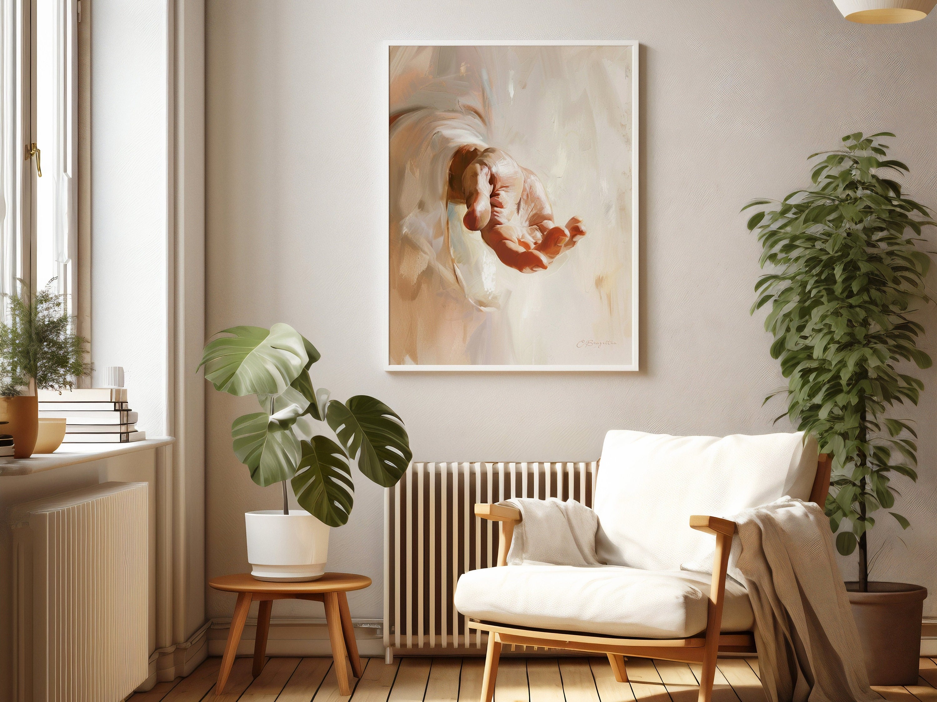 By His Wounds Poster, Jesus Christ's Hands Poster, Resurrected Christ, Jesus Poster, Graven on His Palms