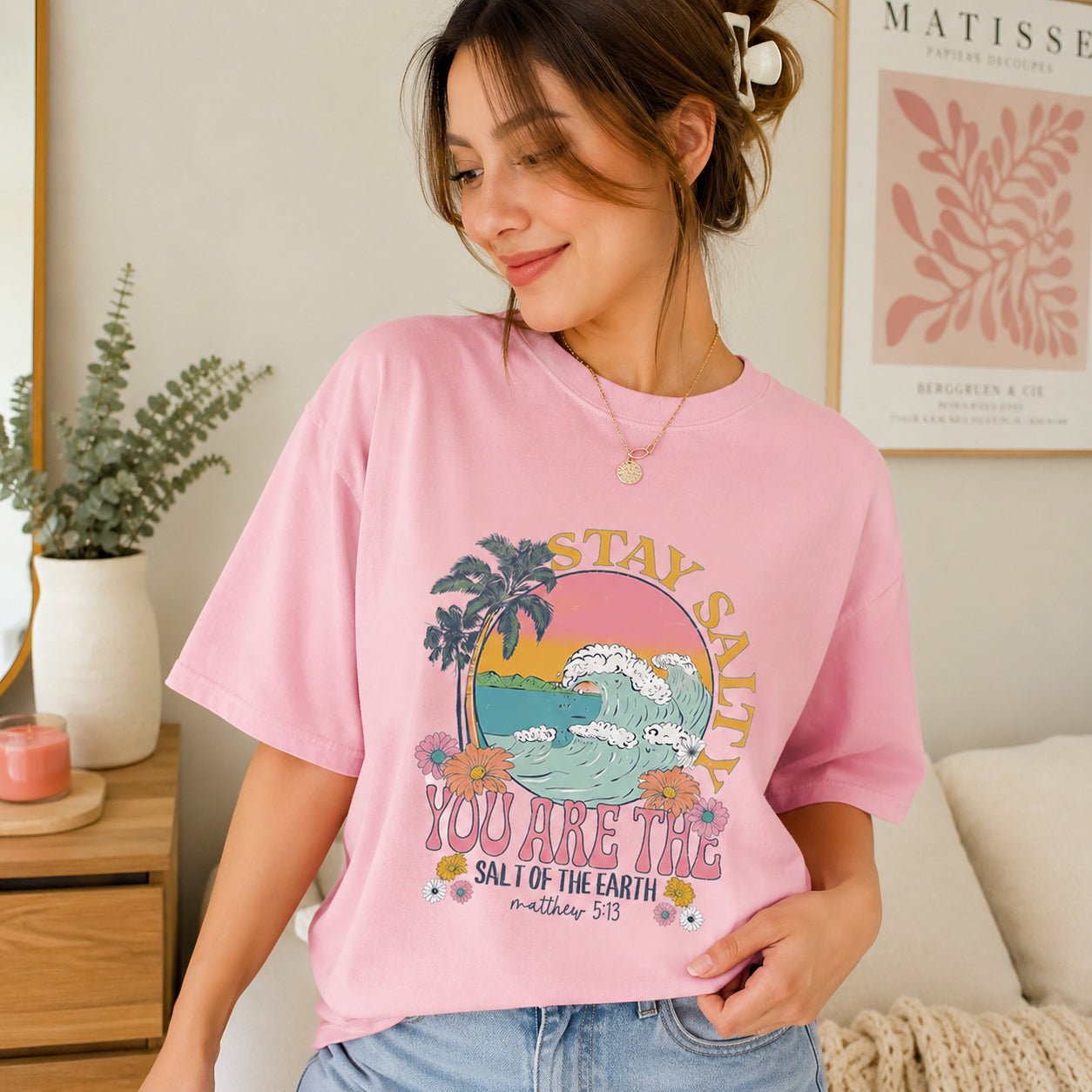 Stay Salty You Are The Salt Of The Earth T-shirt, Bible Verse Shirt, Christian Beach Crew neck, Faith Based Gift, Jesus Lover Tee CFS41