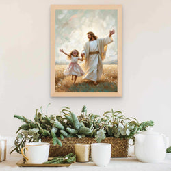 A Day for Dancing Poster, Christian Poster, Jesus with Girl, Jesus Dancing With Little Girl Poster, Bible Art Poster