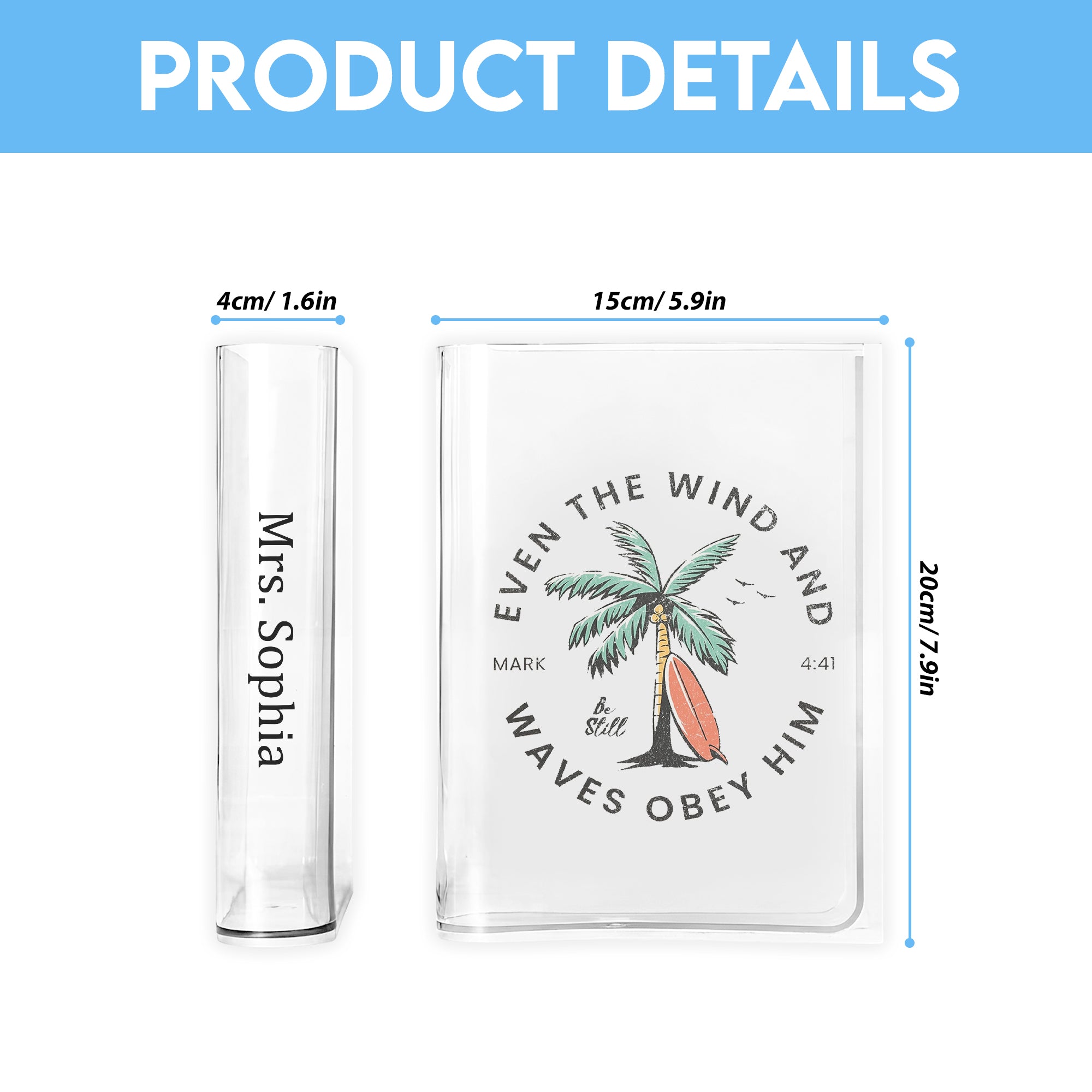 Mark 4:41 Verse, Even the Wind and Waves Obey Him Book Vase, Christian Book Vase, Vintage Floral Book Vase, Faith Book Vase, Bible Verse Book Shaped Flower Vase