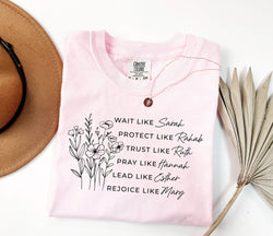 Comfort Colors® Religious Shirt, Women of the Bible Shirt, Bible Verse Shirt, Faith Shirt, Boho Christian Shirt, Floral Religious Shirt