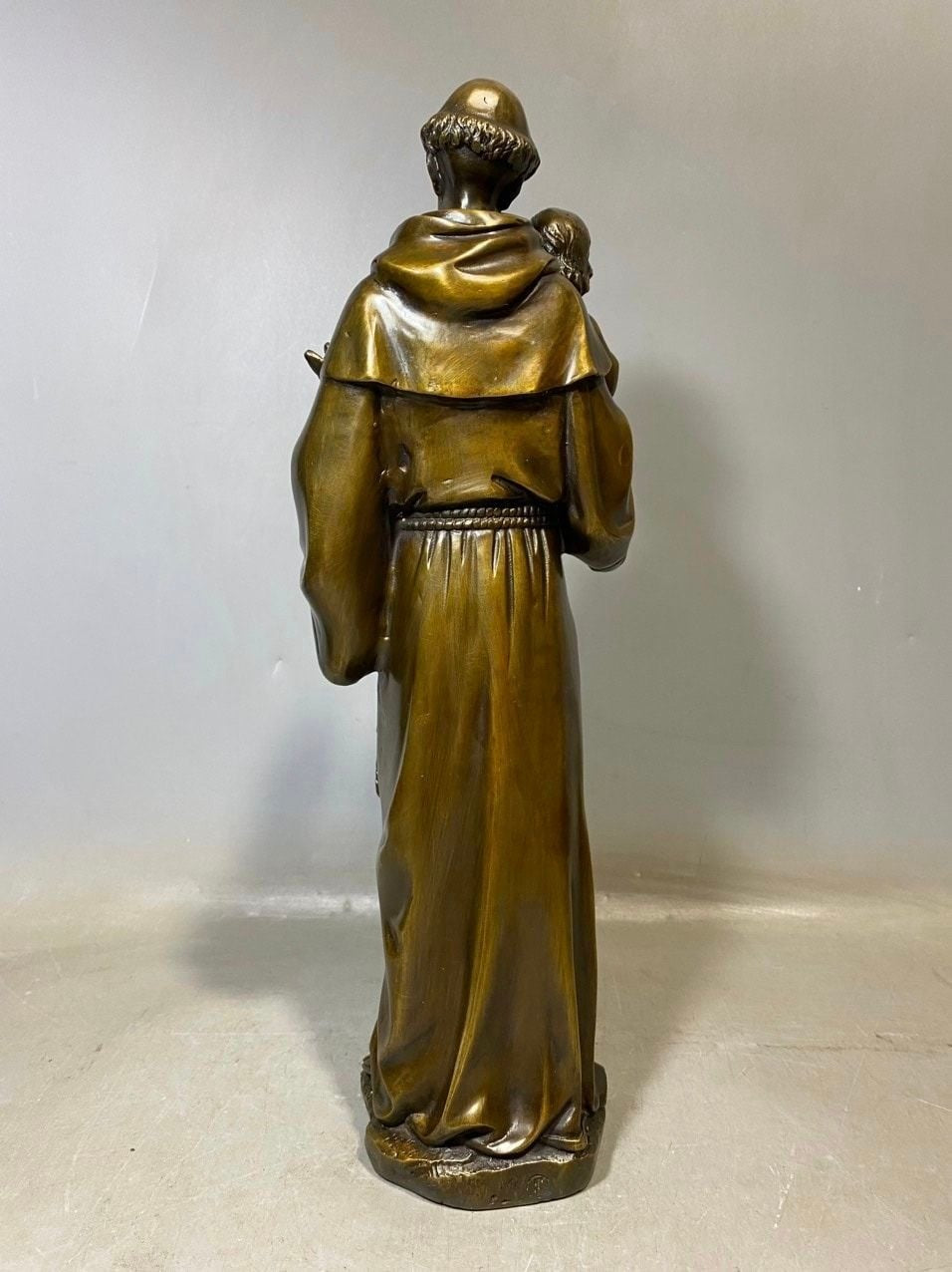 Saint Anthony of Padua Priest Brass Statue with Christ Child, Religious Home Decor, Christian Gift