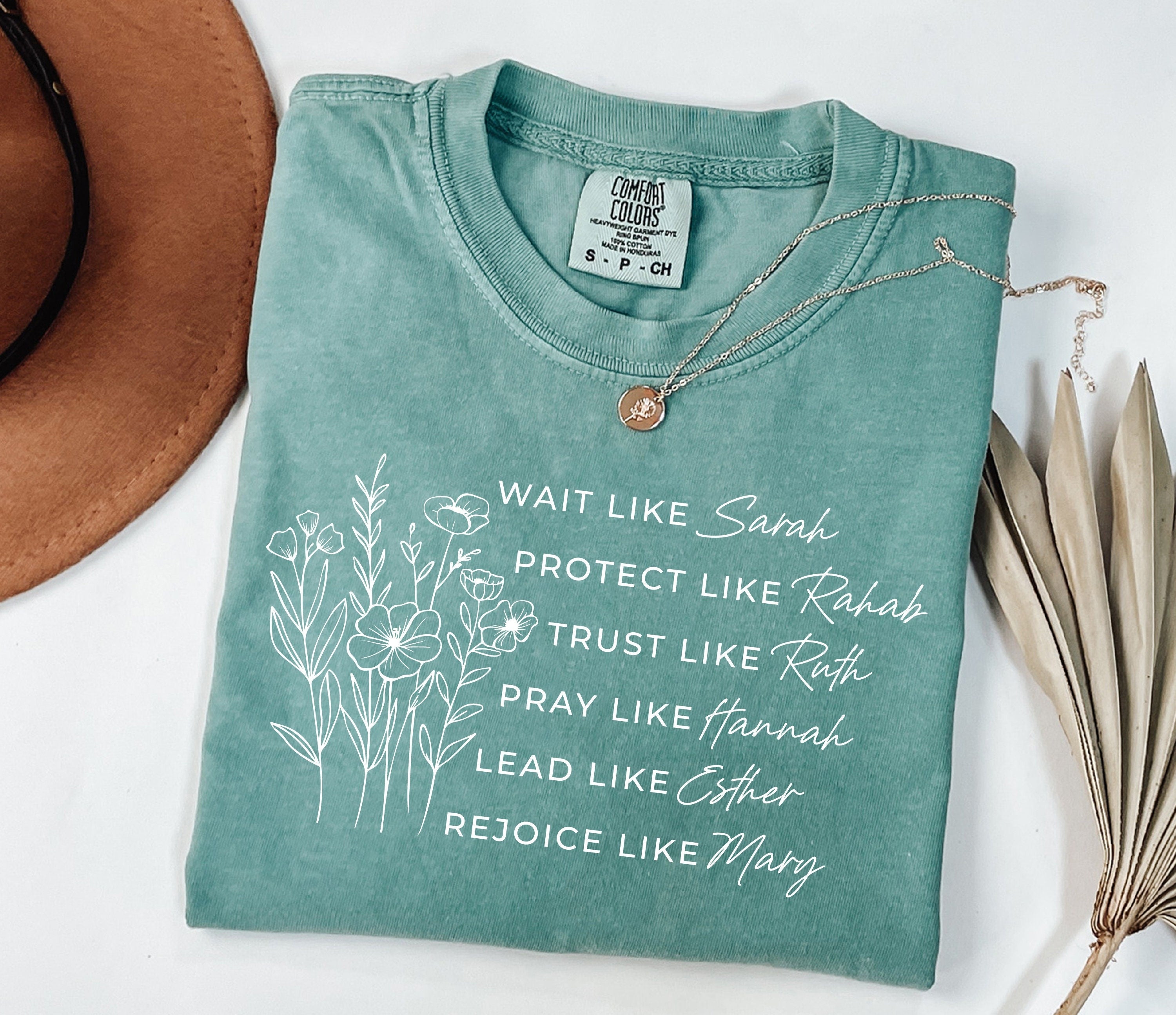 Comfort Colors® Religious Shirt, Women of the Bible Shirt, Bible Verse Shirt, Faith Shirt, Boho Christian Shirt, Floral Religious Shirt