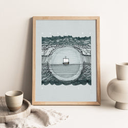 Hush Be Still Poster, Jesus Stills Sea Poster, Peace Be Still, Jesus Poster , Bible Art Poster