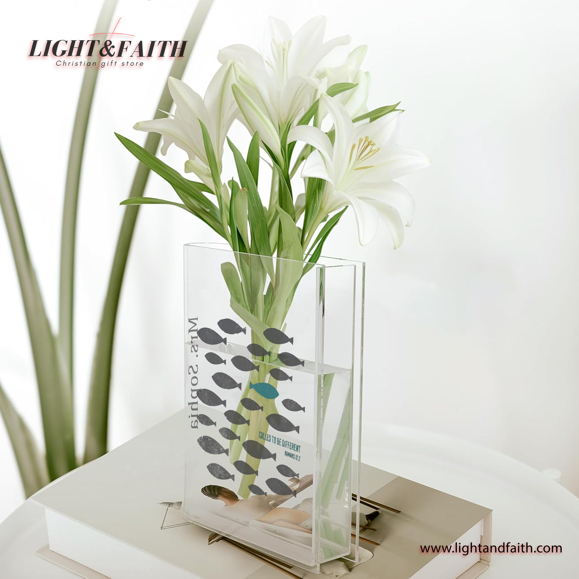 Romans 12:2 - Called to Be Different Book Vase, Christian Book Vase, Vintage Floral Book Vase, Faith Book Vase, Bible Verse Book Shaped Flower Vase, Unique Scripture Gift for Her