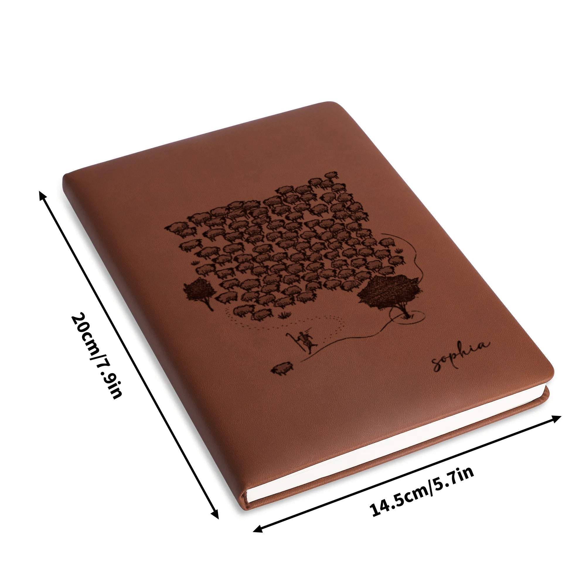 Personalized Christian Journal with Lost Sheep Design, Custom Name Prayer & Faith Notebook, Religious Gift, First Communion Gifts, Birthday. NBLAF43