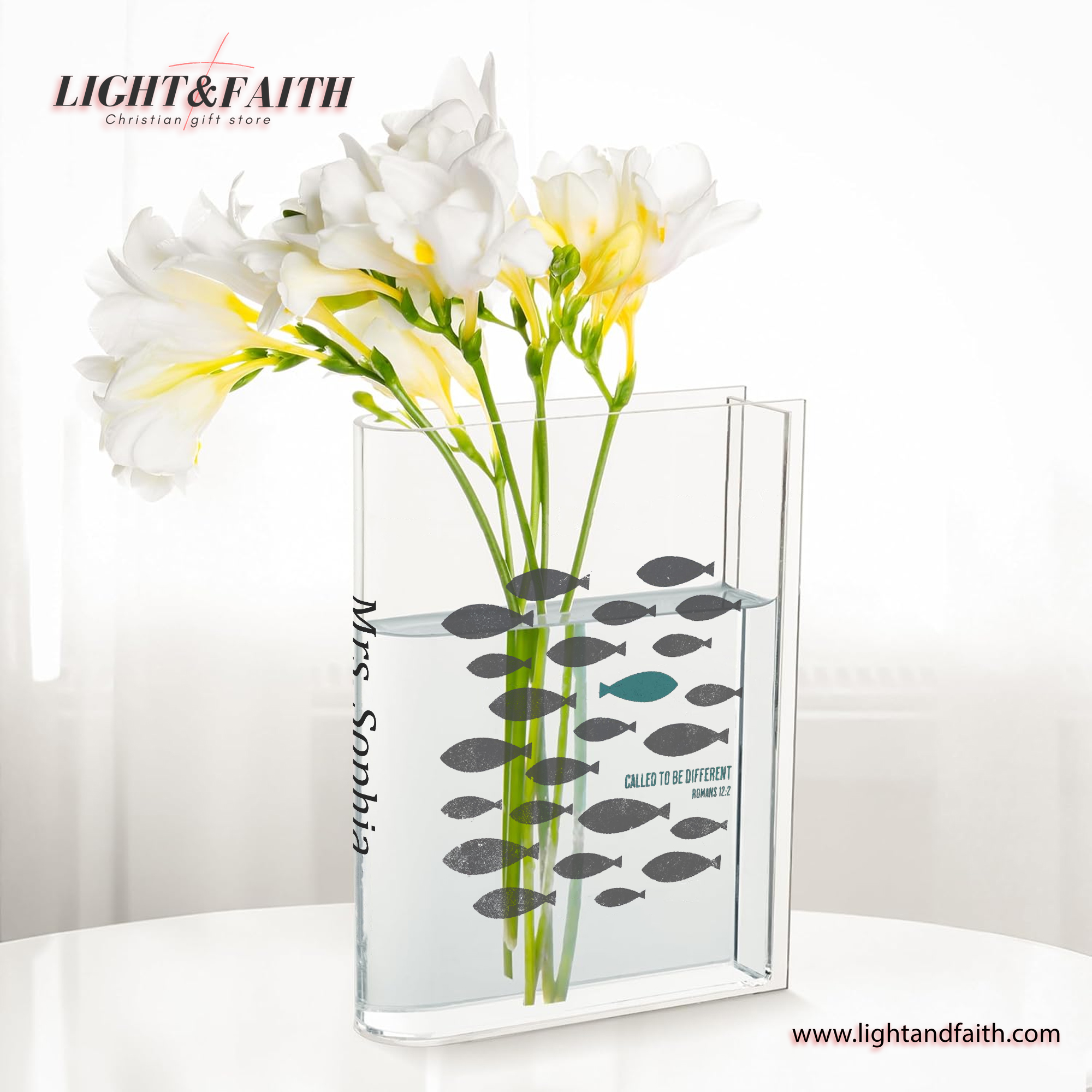 Romans 12:2 - Called to Be Different Book Vase, Christian Book Vase, Vintage Floral Book Vase, Faith Book Vase, Bible Verse Book Shaped Flower Vase, Unique Scripture Gift for Her