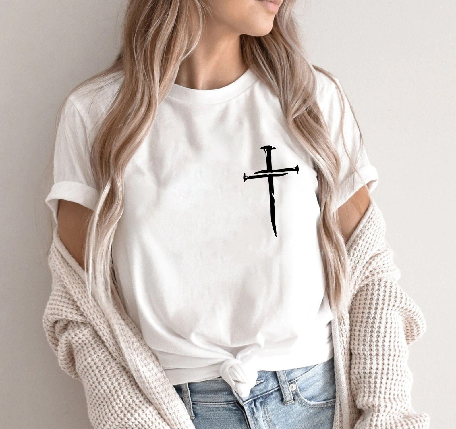 Comfort Colors®Cross Shirt, Faith Cross Shirt, Christian Gift, Faith Gift, Christian Shirts, Gift For Him, Gift For Her, Faith Cross, Fathers Day Shirt