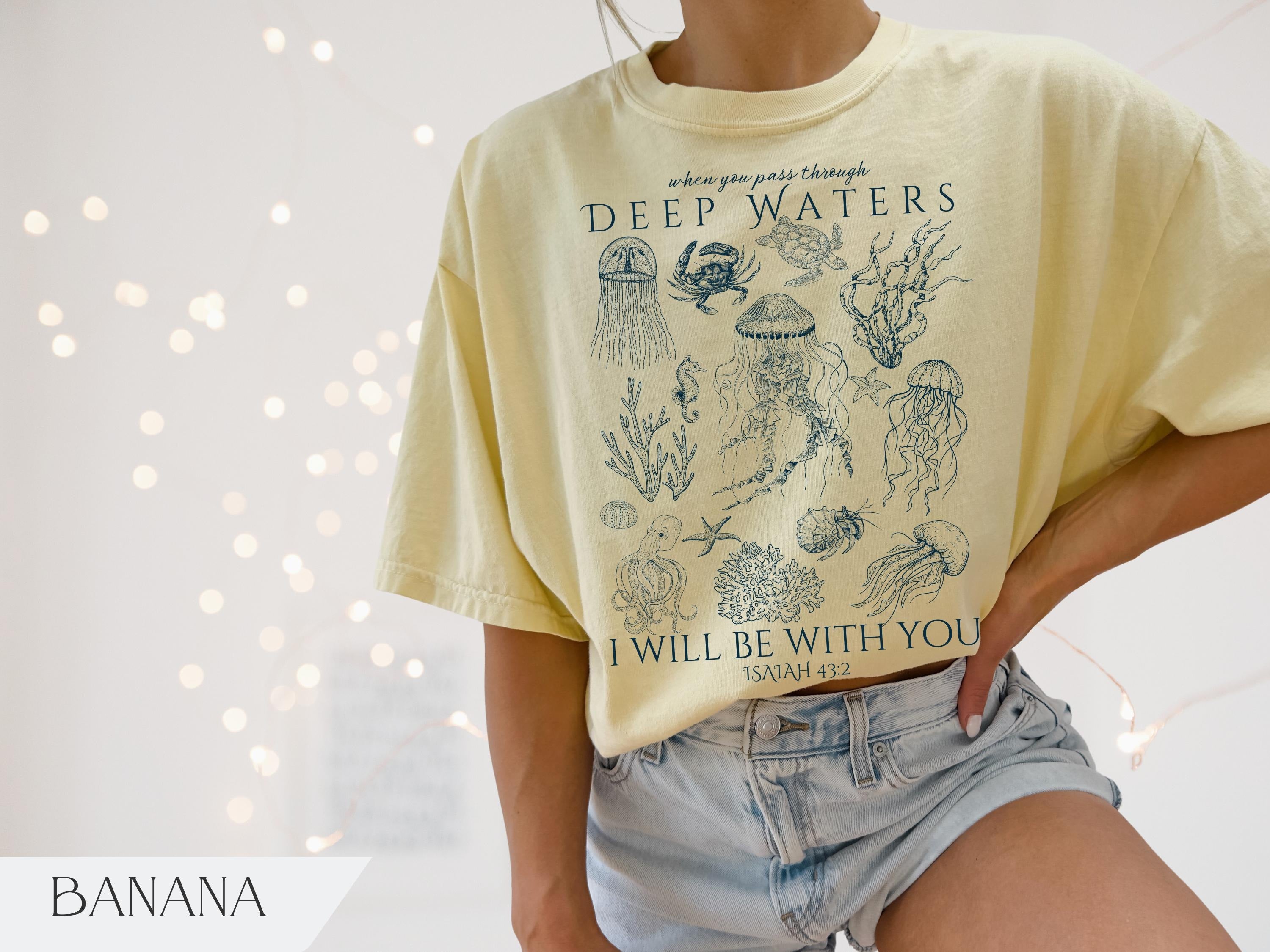 Christian Ocean Animal Comfort Colors® Shirt, Coastal Sea Life Tshirt, Trendy Beachy Oversized Scripture Tee, Jesus Bible Verse Shirt, Faith Apparel Gift