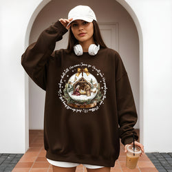Nativity Scene Christmas Sweatshirt, Matthew 1:21 Bible Verse Pullover, Christian Holiday Religious Crewneck