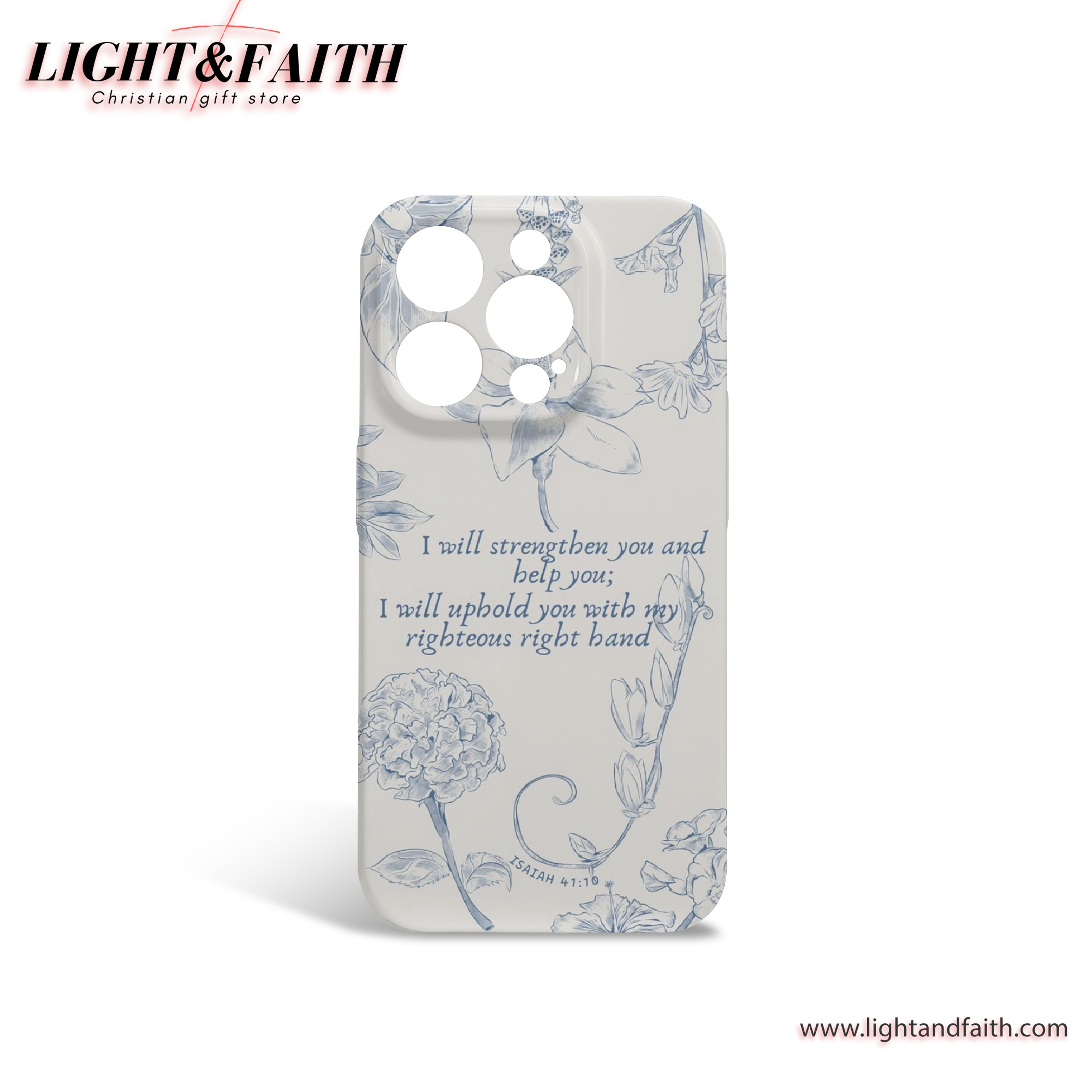Christian Floral Phone Case – Isaiah 41:10 Scripture Design for Women, Christian Phone Case, Bible Verse Phone Case, Religious Gift, PCLAF47