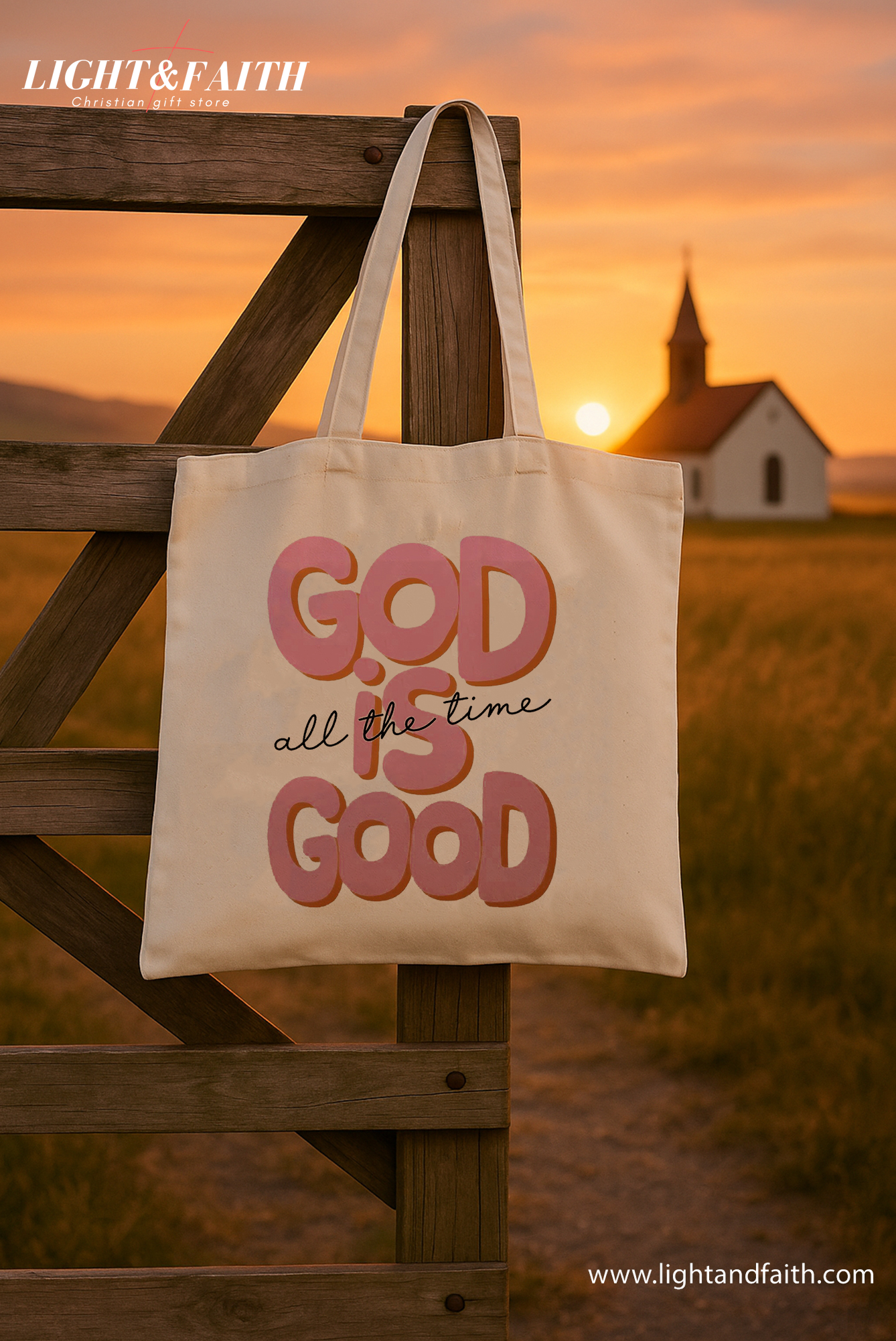 God Is Good All the Time Tote Bag, Retro Christian Canvas Bag, Faith-Based Positive Quote Bag, Cute Bible Tote Gift for Women Church Bag TBLAF48