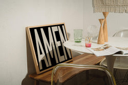 Amen Print Typography Poster, Trendy Christian Poster,  Retro Poster, Christian Gifts