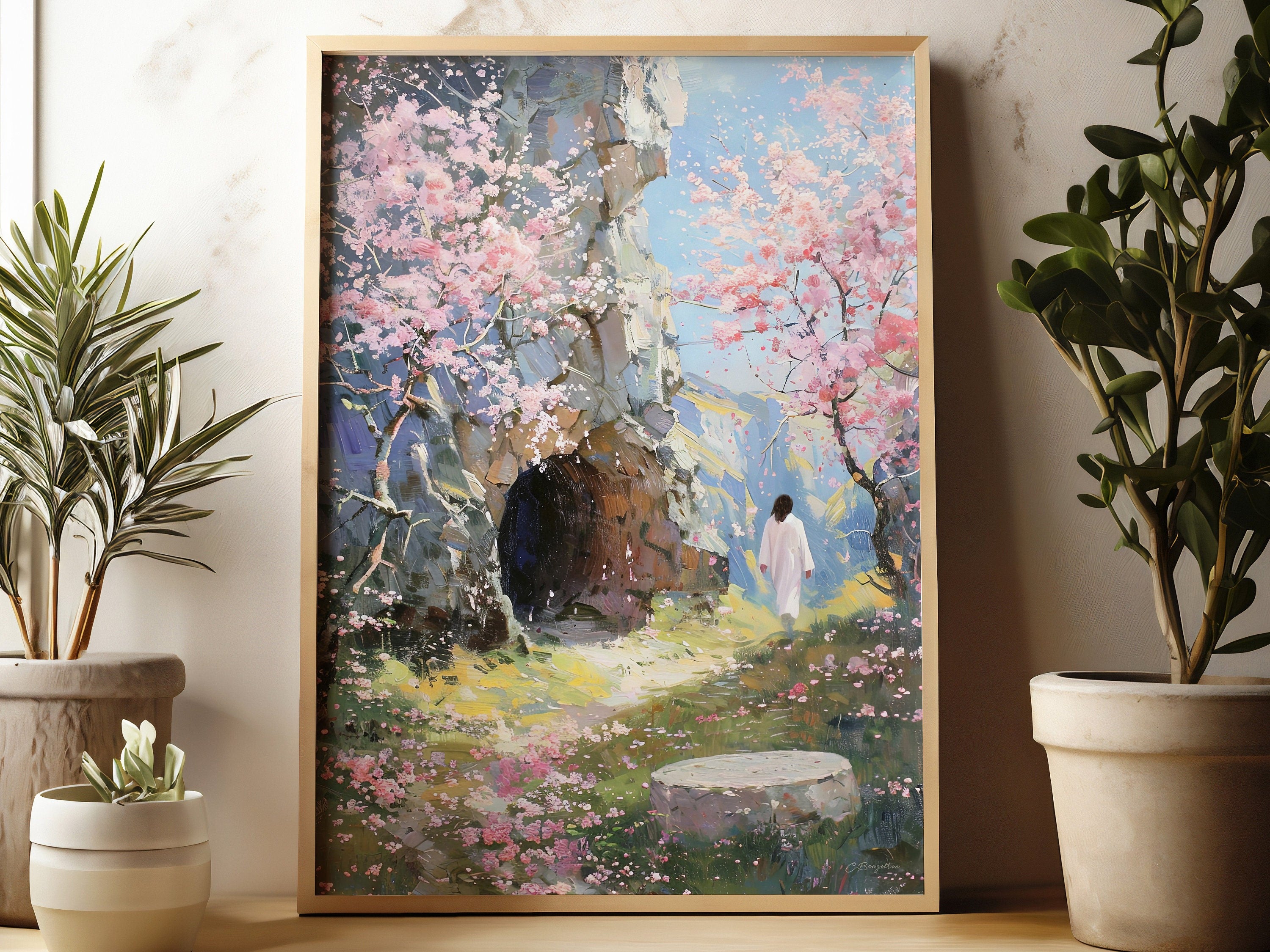 The Way in the Wilderness Poster, Christian Poster, Bible Art Poster, Resurrection, Empty Tomb, Easter, Risen Lord, Jesus Art Poster