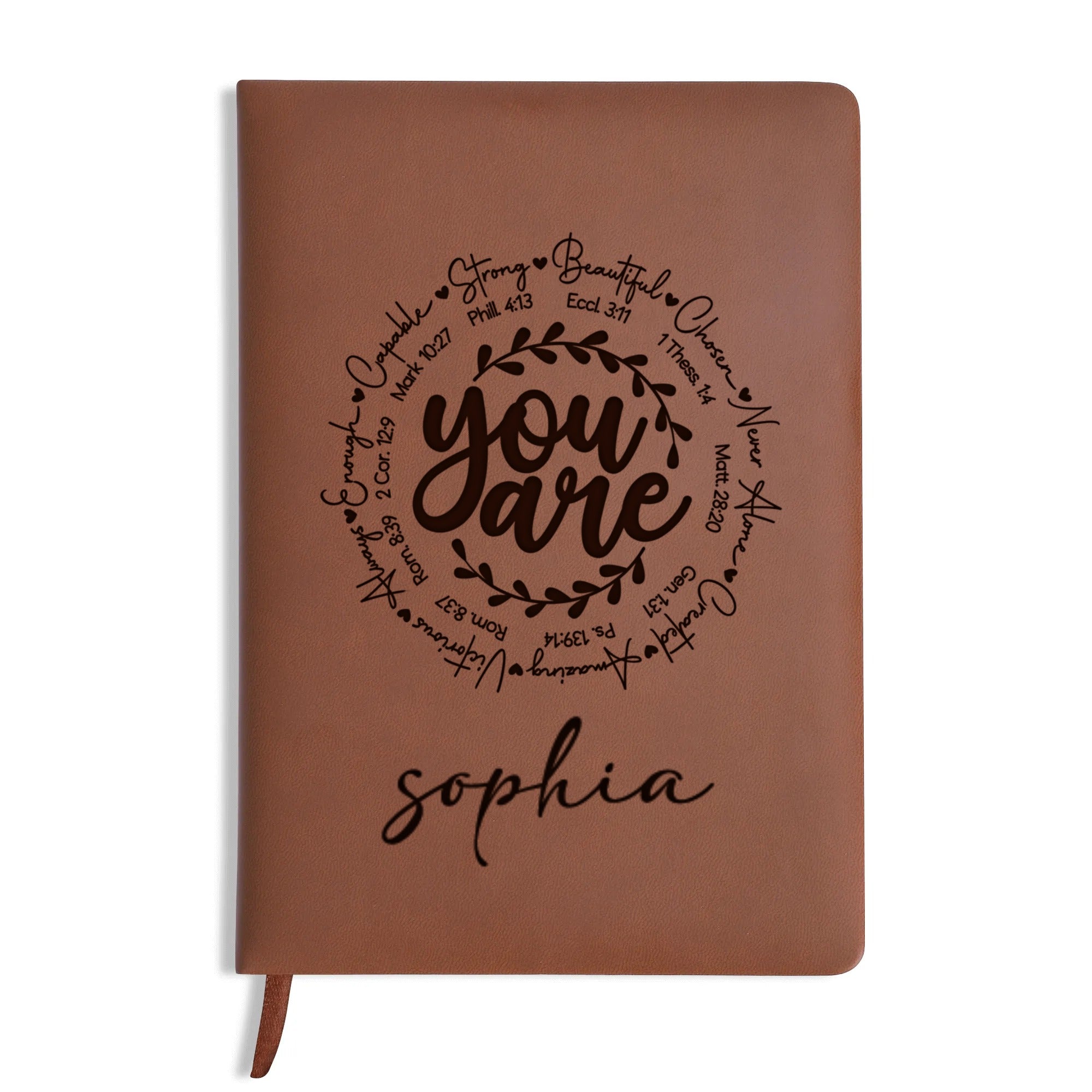 Personalized Christian Journal with “You Are” Scripture Affirmations, Custom Name Prayer & Faith Notebook, Religious Gift, First Communion Gifts, Birthday. NBLAF46