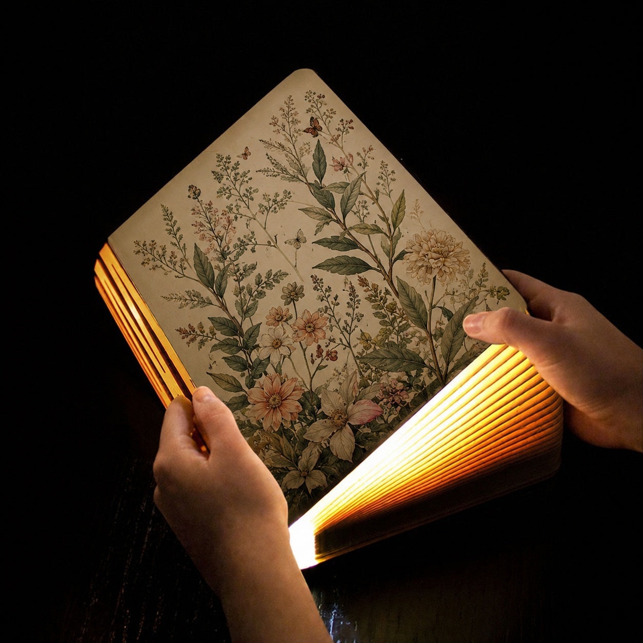 God Says I Am Book Lamp, Christian Bible Verse LED Folding Book Light, Christian Affirmation Night Light, Bible Verse Floral Decor BLLAF13