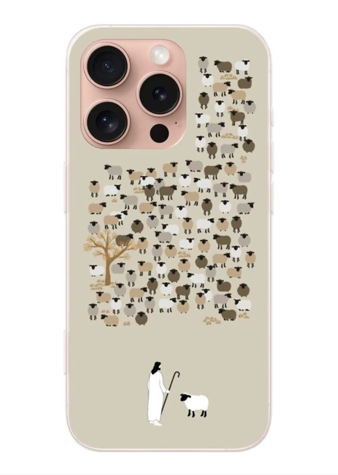 Jesus the Good Shepherd Phone Case with Flock of Sheep Christian Art iPhone Samsung Case Faith Inspired Religious Gift, PCLAF65