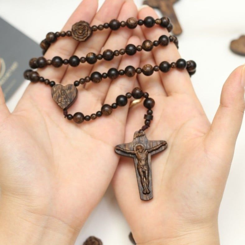 Rosewood Rosary 10mm, 12mm, Wooden prayer beads, Catholic bracelet, Jesus bracelet, Christian Gift