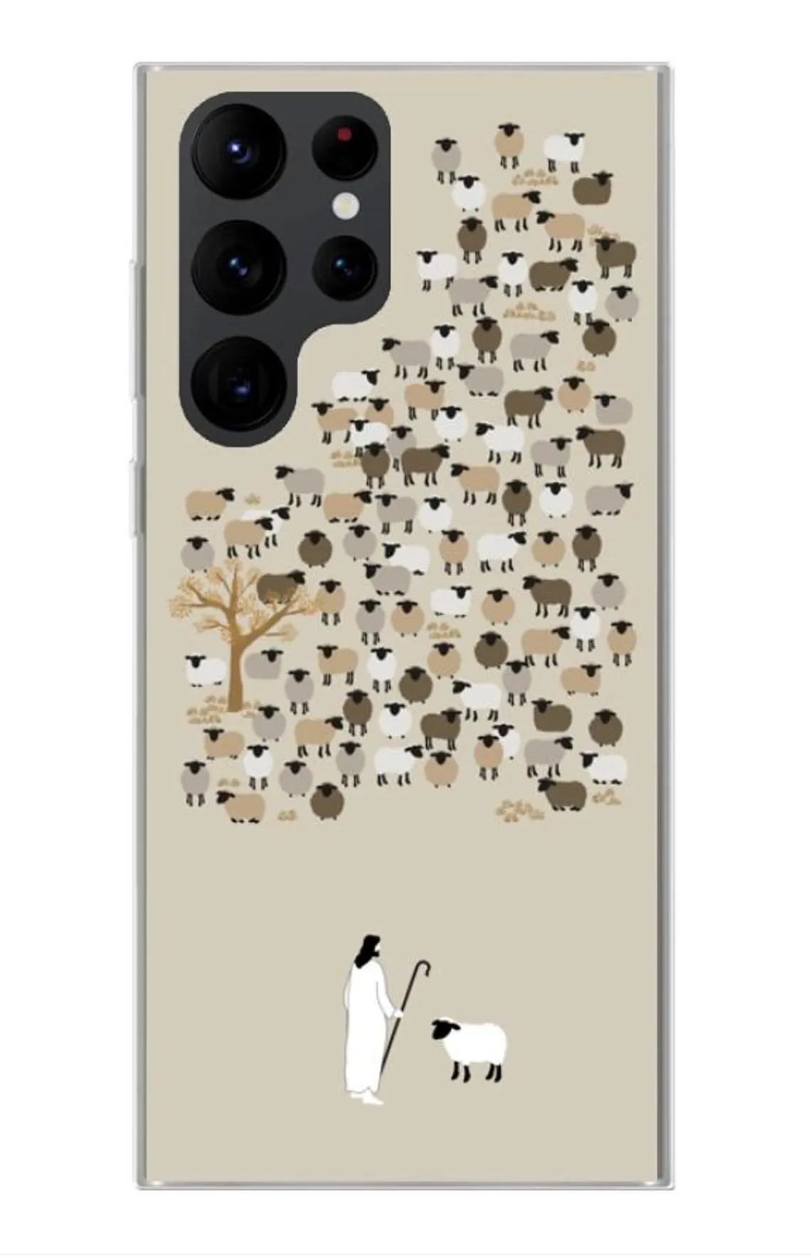 Jesus the Good Shepherd Phone Case with Flock of Sheep Christian Art iPhone Samsung Case Faith Inspired Religious Gift, PCLAF65