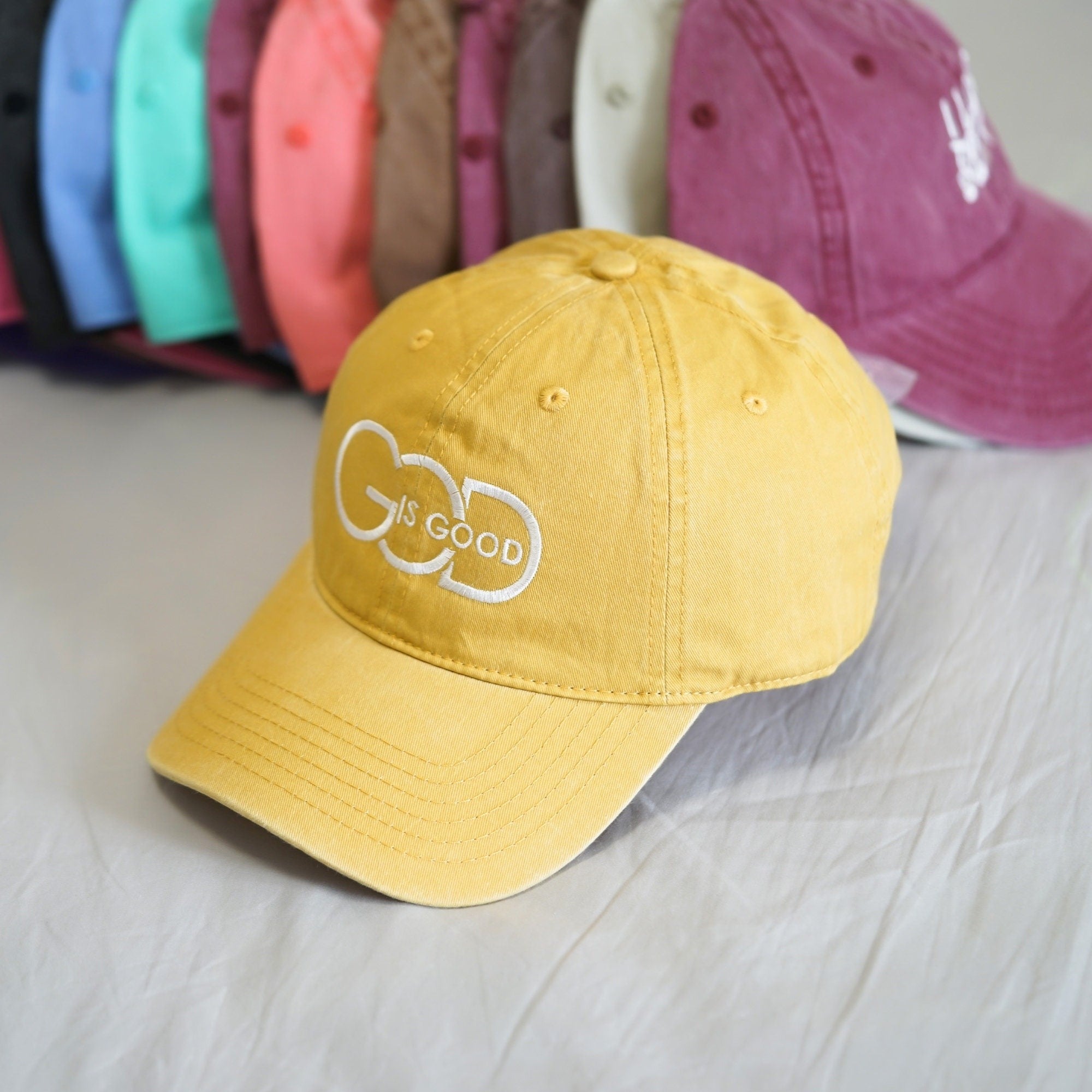 God Is Good Washed Caps, Religious God Embroidery Baseball Hat, Vintage Jesus Hat, Christian Hat, Gift for Her LAFH04