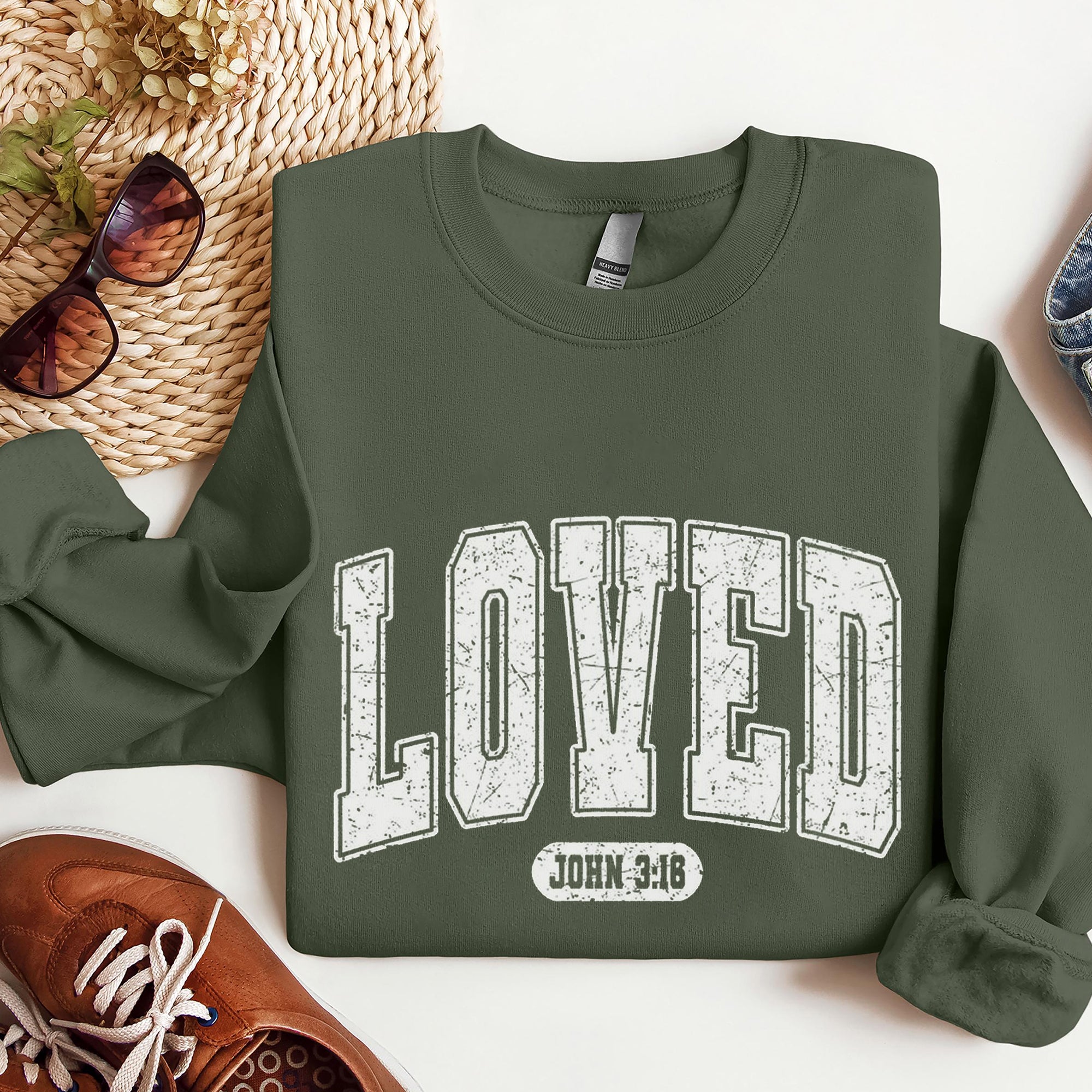 Christian Valentines Sweatshirt, Loved Sweatshirt, Christian Valentines Day Shirt, Jesus Valentines. ILAF07
