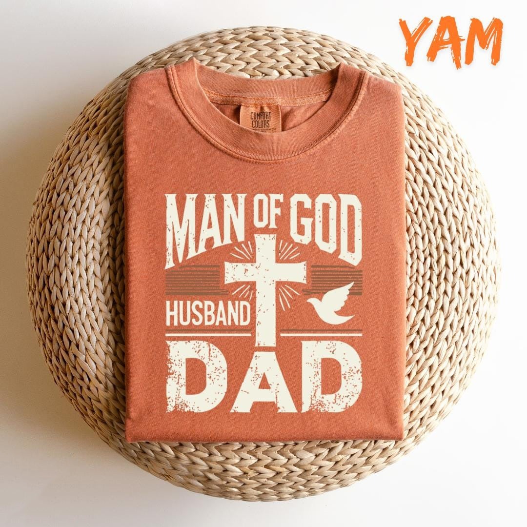Man Of God Husband And Dad Comfort Shirt, Christian Dad Shirt, Religious Dad Shirt, Christian Apparel, Father's Day Shirt Christian Man Gif