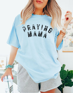 Comfort Colors® Religious Shirt, Praying Mama Shirt, Bible Verse Shirt, Retro Christian Mom T Shirt, Christian Mothers Day Shirt