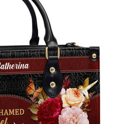 Personalized Christian Leather HandBag with Bible Verse Romans 1:16, Custom Name Handbag, Faith Religious Gift for Women BLAF18