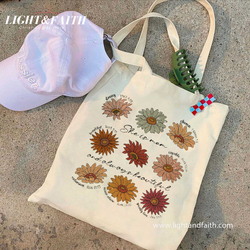 She Is Mom Christian Tote Bag, Bible Verse Flower Canvas Bag, Faith Gift for Mother, Religious Scripture Tote, Inspirational Christian Bag TBLAF50