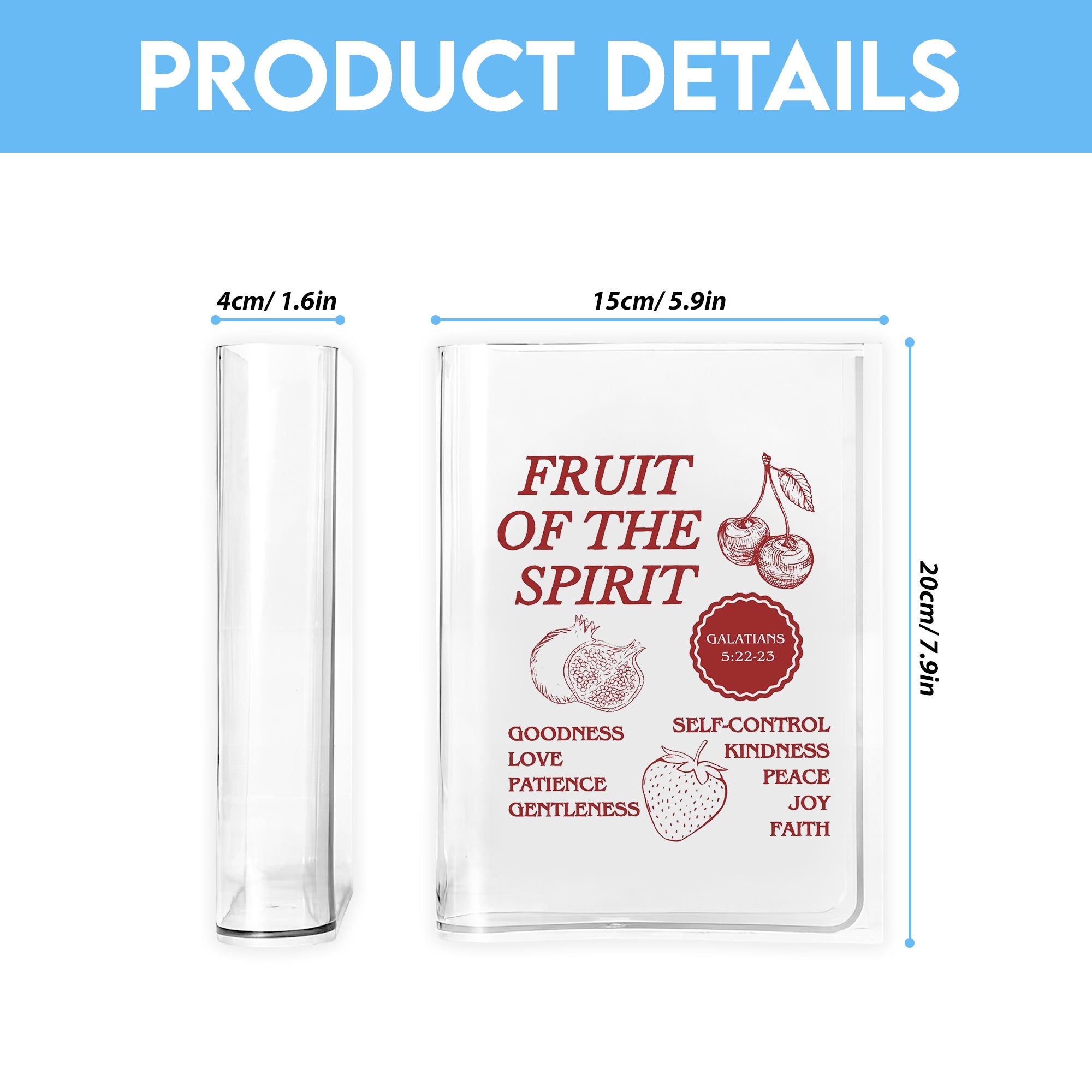 Fruit Of The Spirit Shirt Book Vase, Christian Book Vase, Love Like Jesus, Vintage Floral Book Vase, Faith Book Vase, Bible Verse Book Shaped Flower Vase