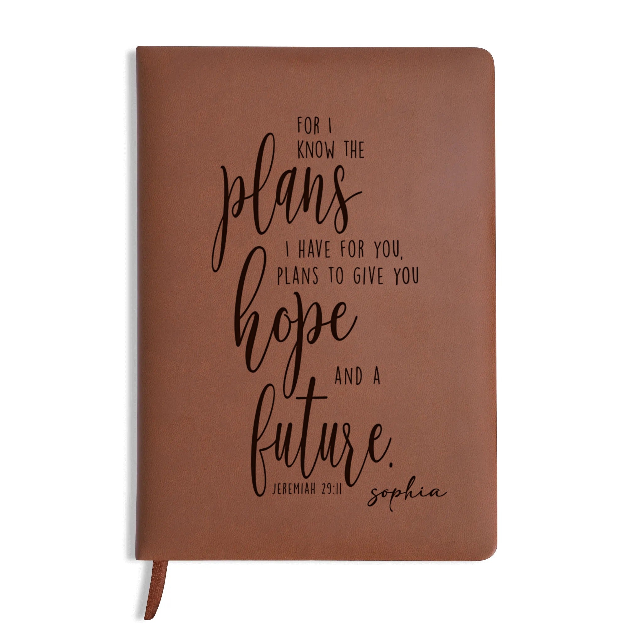 Personalized Christian Journal with Jeremiah 29:11, Custom Name Prayer & Faith Notebook, Religious Gift, First Communion Gifts, Birthday. NBLAF48