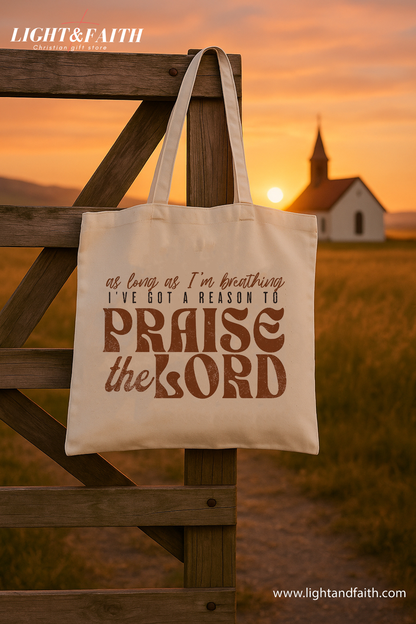 Praise the Lord Tote Bag, Christian Worship Canvas Bag, Faith Quote Scripture Tote, Inspirational Church Gift, Religious Praise God Bag TBLAF52