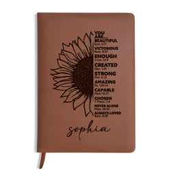 Personalized Christian Journal with "You are..", Custom Name Prayer & Faith Notebook, Religious Gift, First Communion Gifts, Birthday. NBLAF54