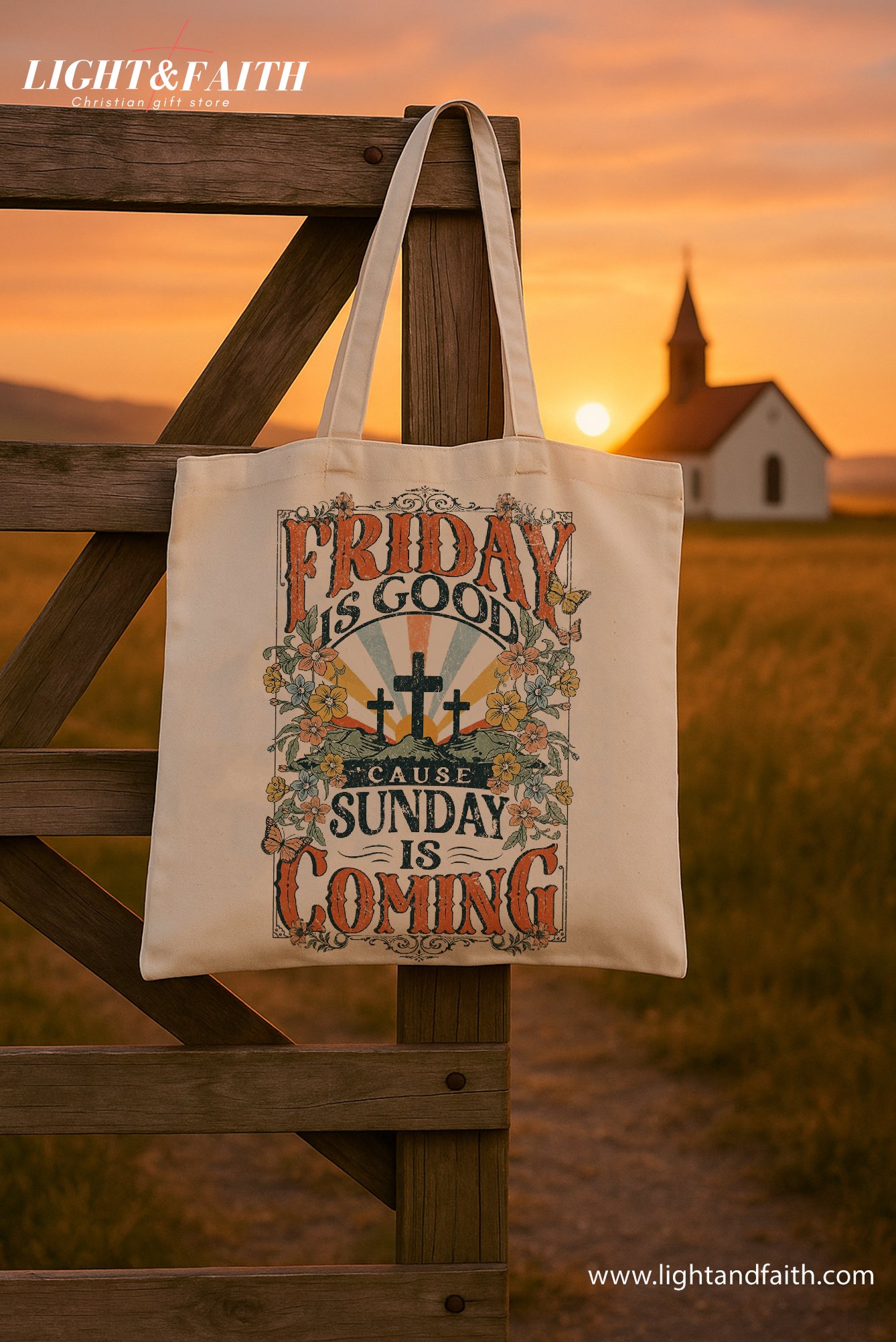 Friday Is Good Cause Sunday Is Coming Tote Bag, Christian Easter Resurrection Tote, Retro Faith Canvas Bag, Inspirational Church Gift TBLAF57
