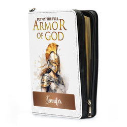 Armor Of God Leather Book Cover,  Personalized Bible Cover With Handle , Spiritual Gift For Christian People, Christian Gift, Bible Covers Jesus Gifts