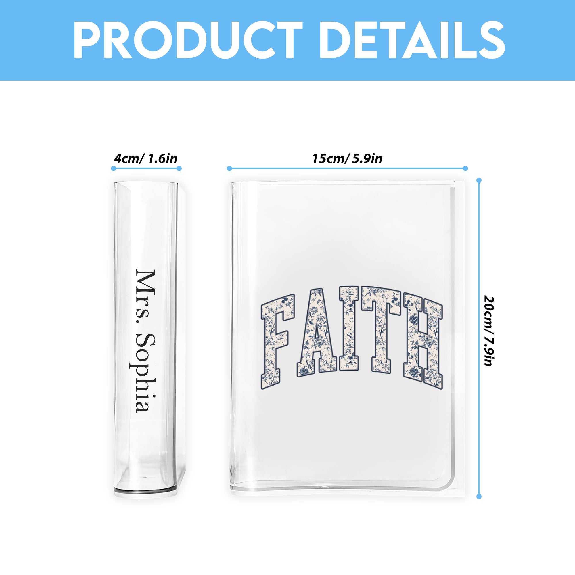 Faith Book Vase, Christian Book Vase, Vintage Floral Book Vase, Bible Verse Book Shaped Flower Vase