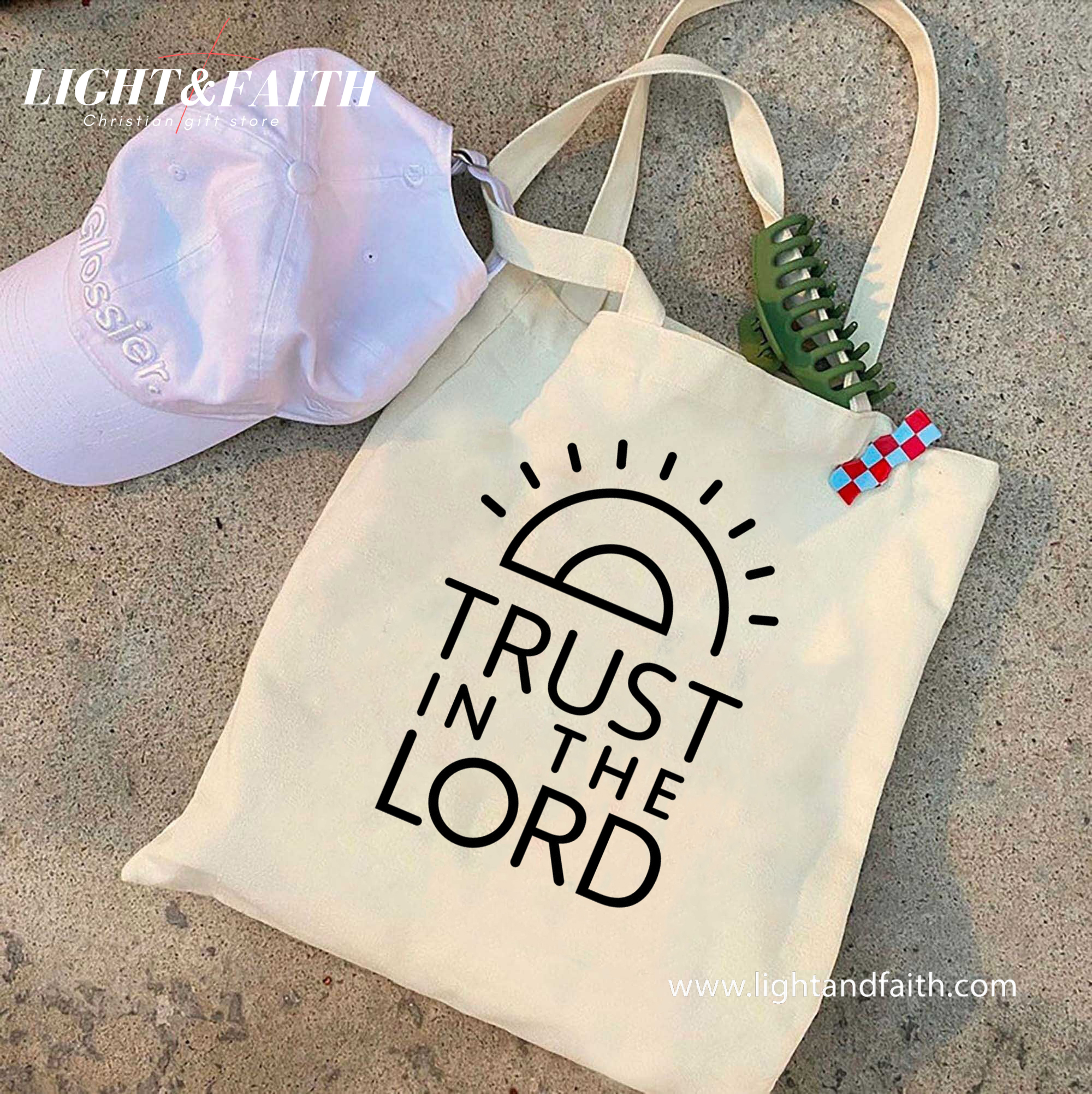 Trust in the Lord Tote Bag, Minimalist Christian Canvas Bag, Faith Bible Quote Tote, Scripture Gift for Women, Church Encouragement Bag TBLAF59