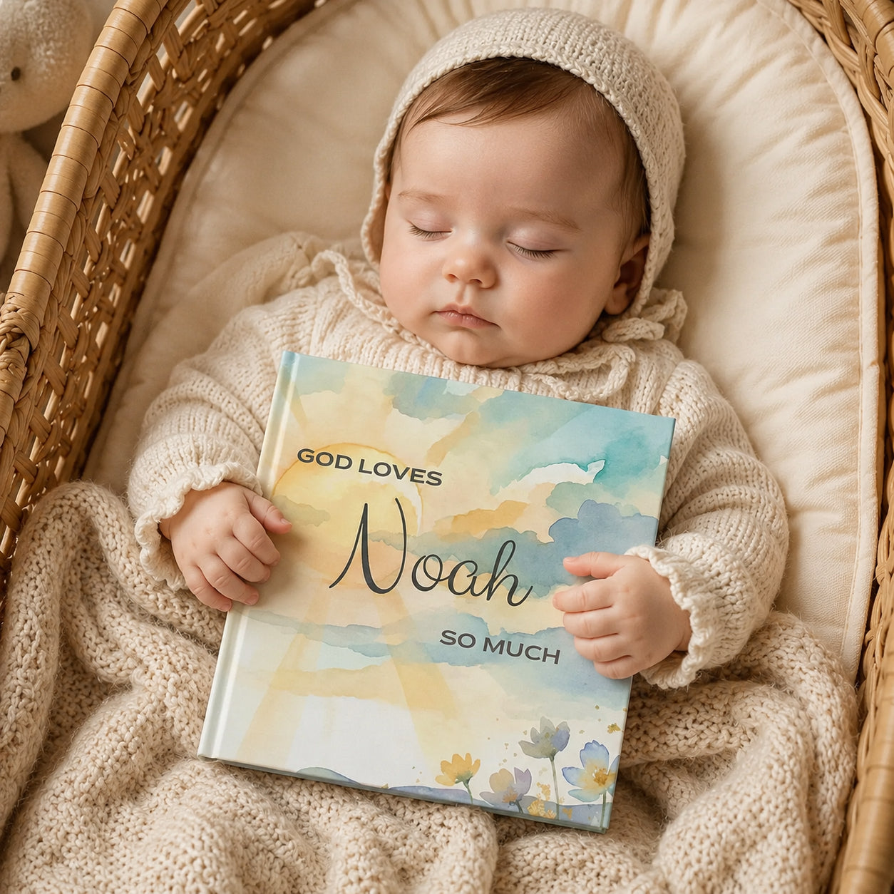 Personalized God Loves You - Book With Name, Baptism Gift, Custom Bible Storybook For Toddlers, Baptism Gift for Boy or Girl, Bedtime Keepsake BOOK05