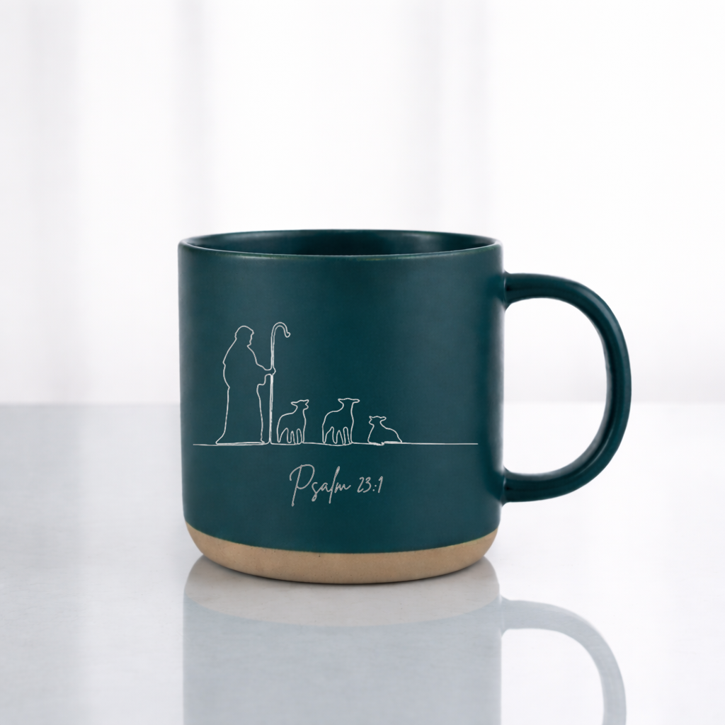 Psalm 23:1 Mug, The Lord Is My Shepherd Mug, Christian Coffee Mug, Minimalist Bible Verse Mug, Faith Gift for Her
