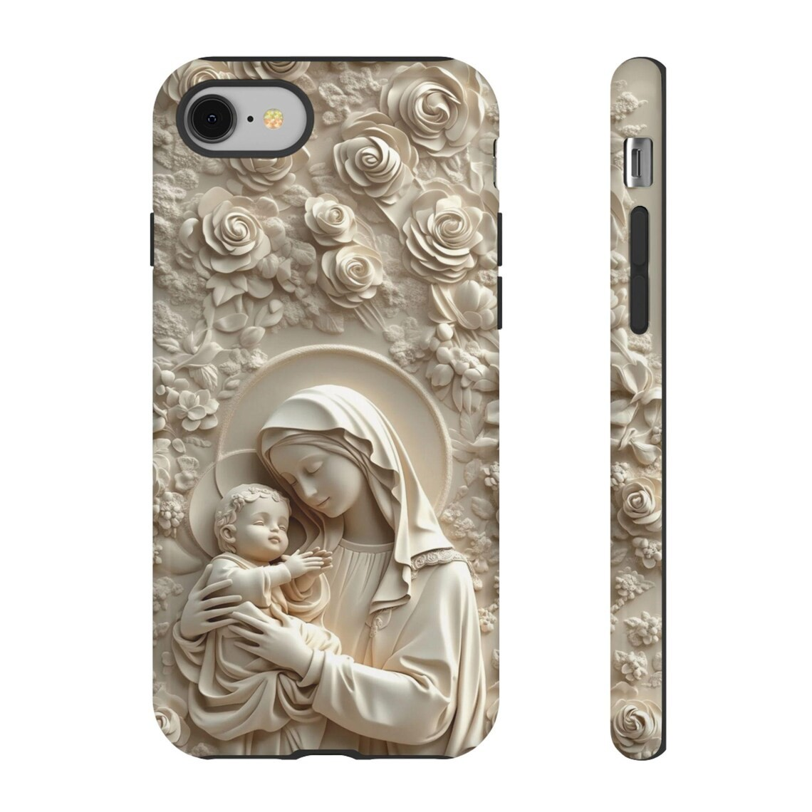 Virgin Mary Holding Baby Jesus Phone Case Christian Sacred Art of Motherly Love, PCLAF66