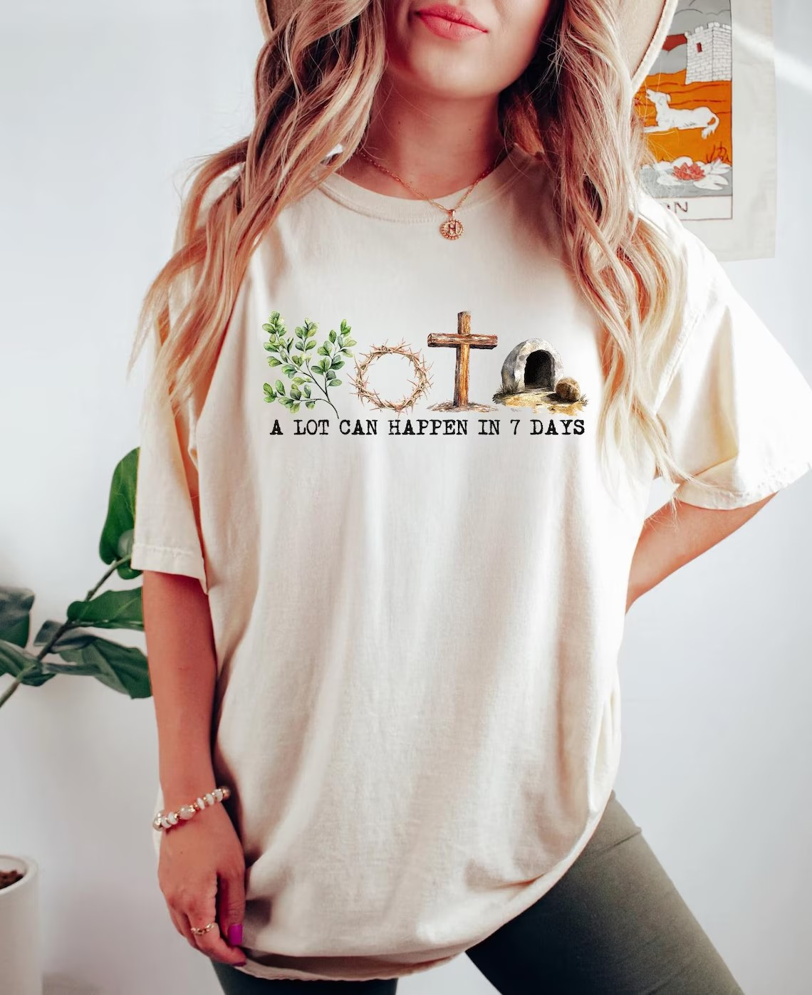 A Lot Can Happen In 7 Days Shirt, Comfort Colors Easter Tee, Christian Religious Shirt, Jesus Resurrection Graphic, Faith Based Gift for Women CFLAF060