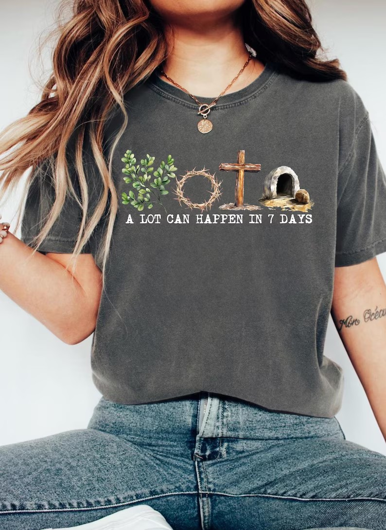 A Lot Can Happen In 7 Days Shirt, Comfort Colors Easter Tee, Christian Religious Shirt, Jesus Resurrection Graphic, Faith Based Gift for Women CFLAF060